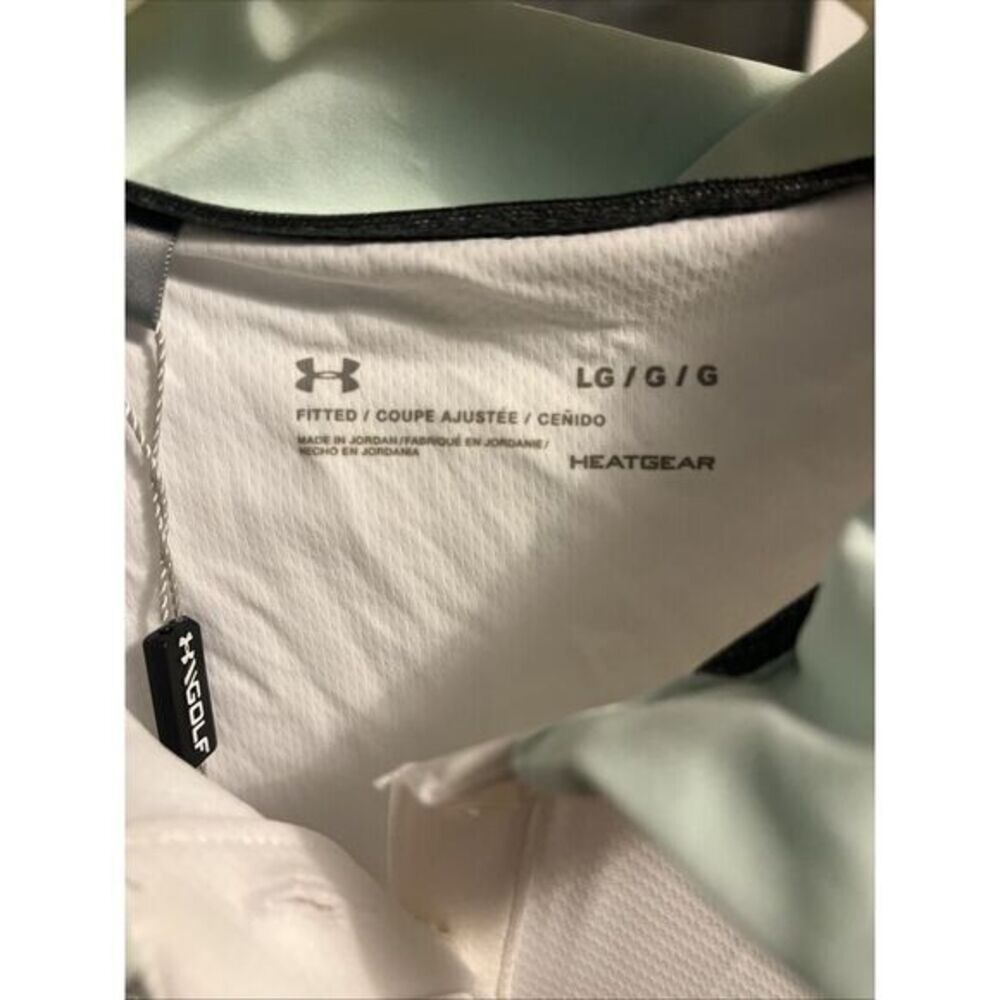 Under Armour‎ Women’s Large White to Teal Gradient Heat Gear Polo A108 - Picture 3 of 5